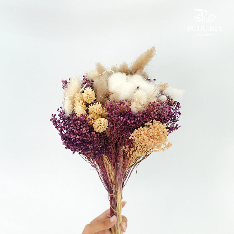 Dry Bouquet Purple And White