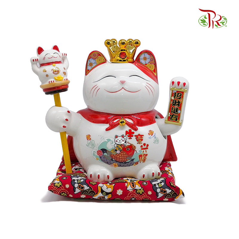 9‘ Lucky Cat Red (Swing) 生意兴隆- FBA040#1 - Pudu Ria Florist Southern