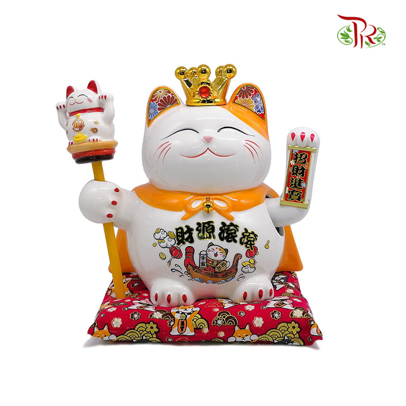 9‘ Lucky Cat Orange (Swing) 财源滚滚- FBA040#3 - Pudu Ria Florist Southern