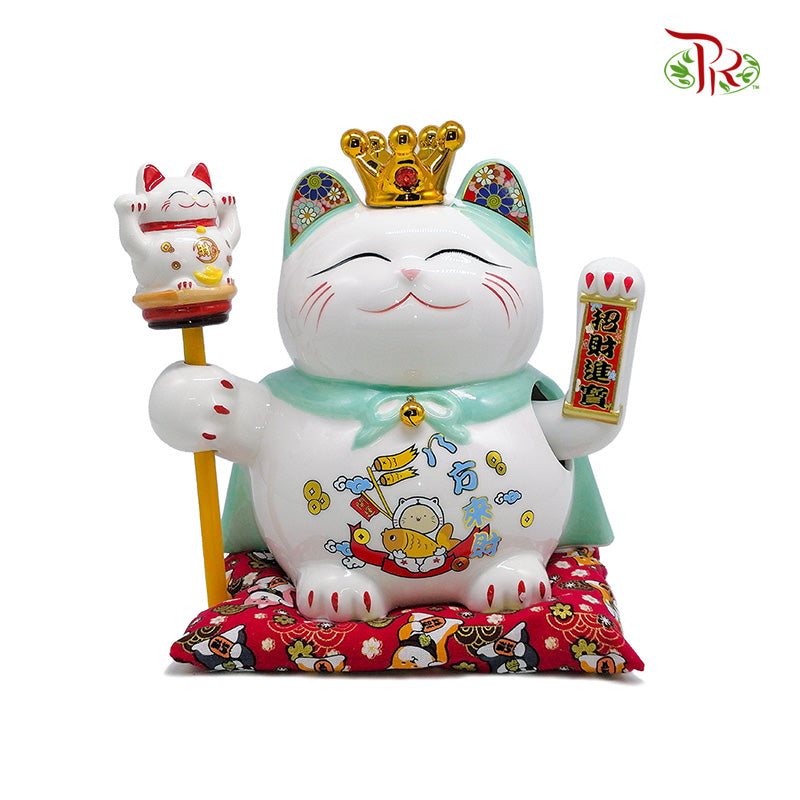 9‘ Lucky Cat Tiffany Blue (Swing) 八方来财- FBA040#4 - Pudu Ria Florist Southern