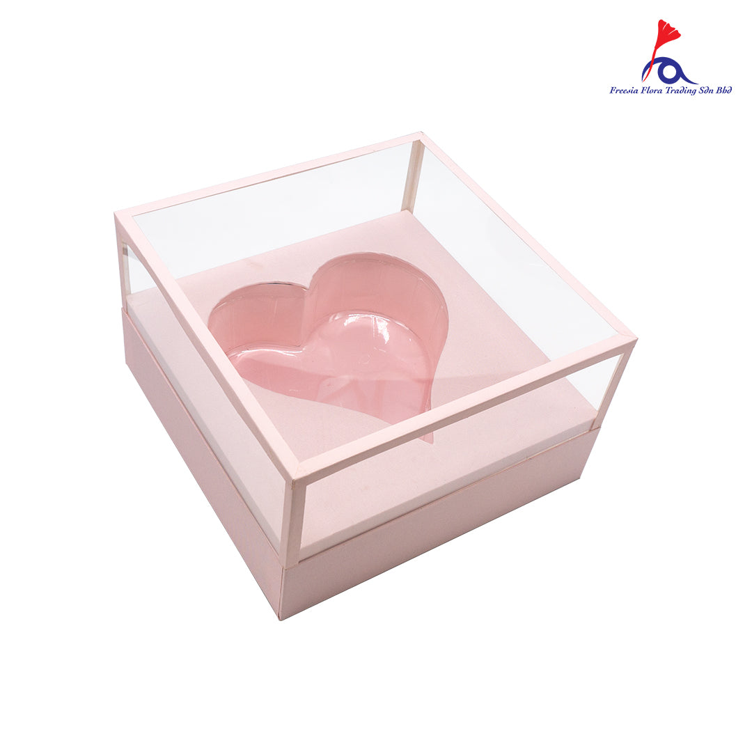 Acrylic Love Box Pink (S) - FBB082#2 - Pudu Ria Florist Southern