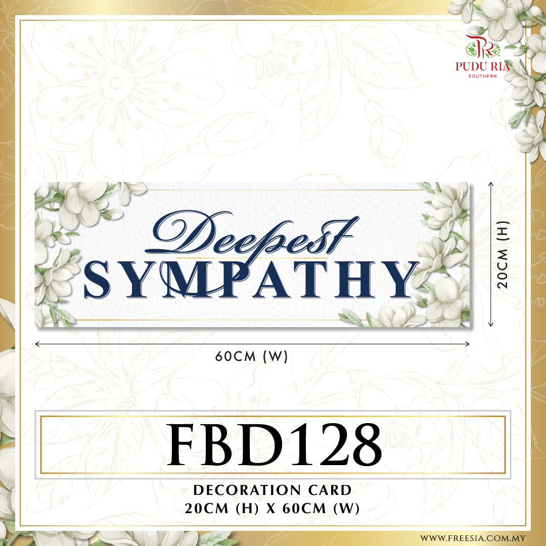 Sympathy & Condolences Card - FBD128 - Pudu Ria Florist Southern