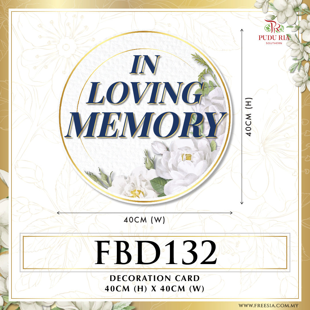 Sympathy & Condolences Card - FBD132 - Pudu Ria Florist Southern