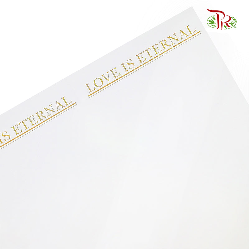Love Is Eternal White + Gold Laser Emblemed - FPL098#1 - Pudu Ria Florist Southern