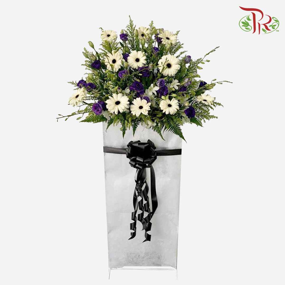Condolence Flower Arrangement Stand With Metal Base - Pudu Ria Florist Southern
