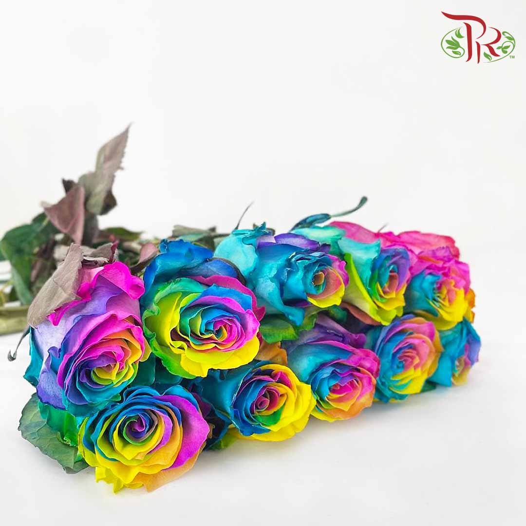 Rose Mondial Dyed Rainbow Tinted (8-10 Stems) - Pudu Ria Florist Southern