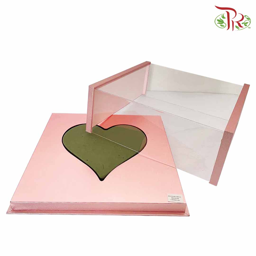 Love Flower Box With Mirror Soft Pink (M) - FBB074#1