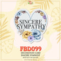 Decoration Card Sincere Sympathy - FBD099 - Pudu Ria Florist Southern