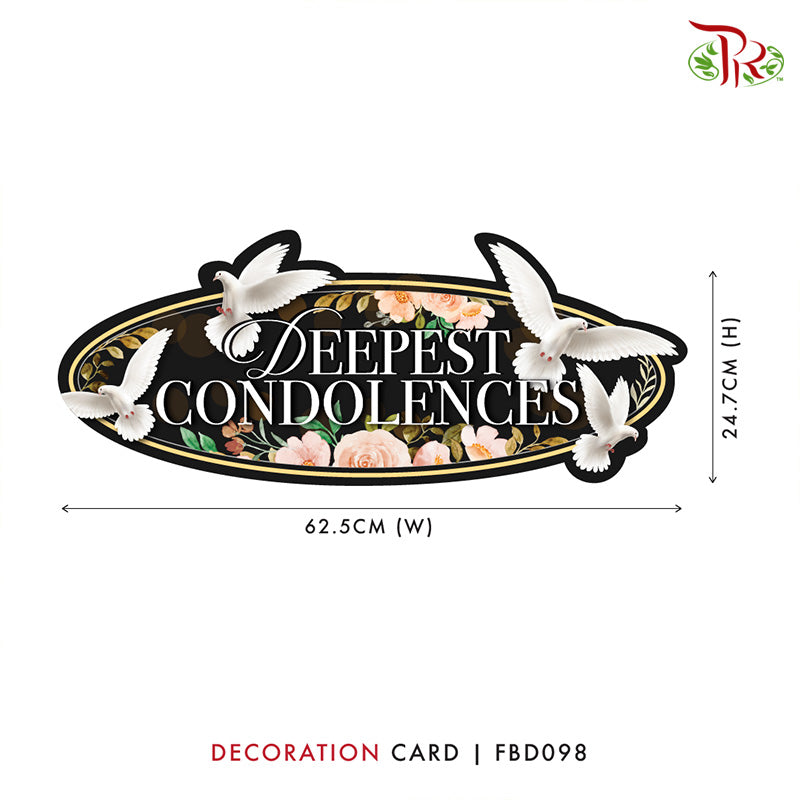 Decoration Card Deepest Condolences - FBD098 - Pudu Ria Florist Southern