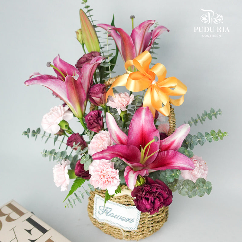 Bouquet With Basket - Pudu Ria Florist Southern