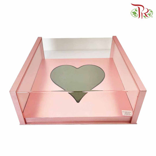 Love Flower Box With Mirror Soft Pink (M) - FBB074#1 - Pudu Ria Florist Southern