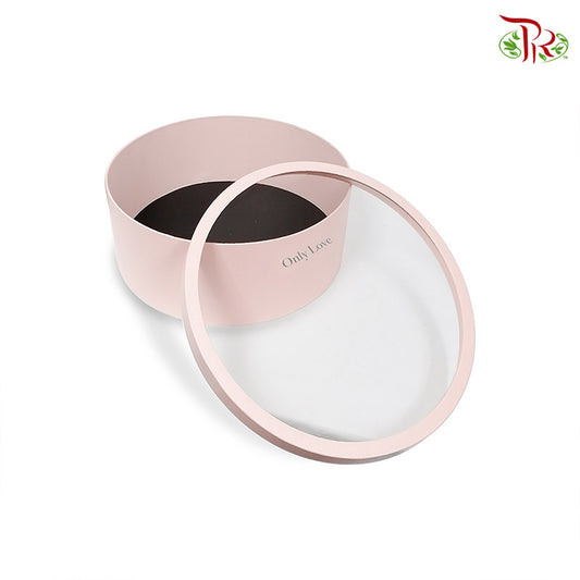 Large "Only Love" Round Box Soft Pink - FBB079#1 - Pudu Ria Florist Southern