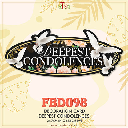 Decoration Card Deepest Condolences - FBD098 - Pudu Ria Florist Southern