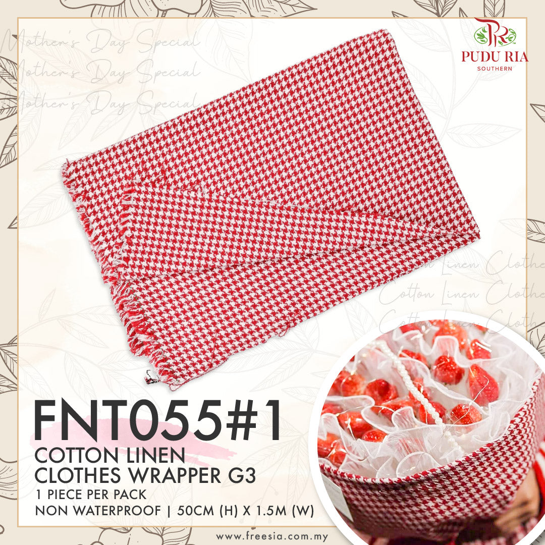 Cotton Linen Clothes Wrapper - FNT055#1 - Pudu Ria Florist Southern